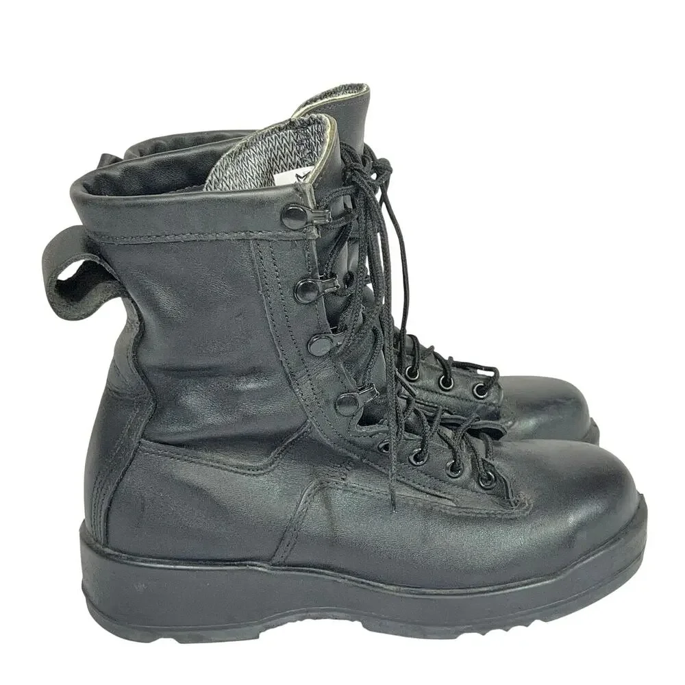 Wellco 1003 Safety Flight Deck Boots Navy Steel Toe Military Black Mens 6 R